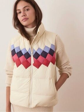 Marine Layer Antique White Archive Sierra Puffer Vest Size Medium